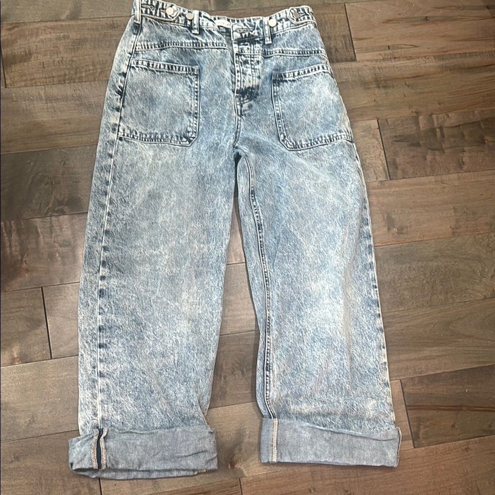 Altar'd State Blue Flare Wide Leg Jeans